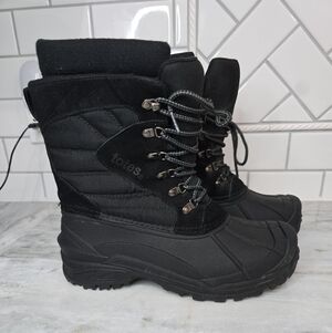 Totes Men’s 9 Medium Black Insulated Winter Snow Boots Waterproof Duck Boots